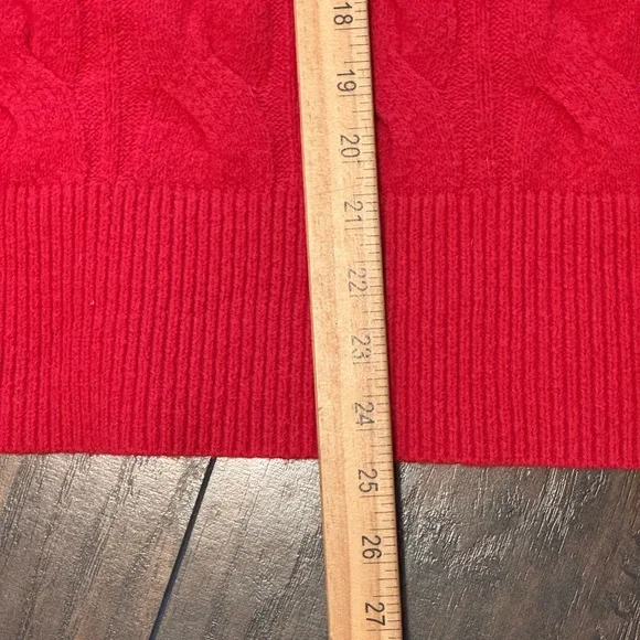 Aerie unREAL Cable Crew Sweater Oversized Solid Red Women's Size Small Cozy - Picture 4 of 14